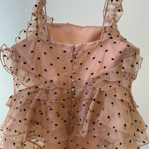 ALICE MCCALL Yoko Polka Dot Tulle Maxi Dress Beige Sz 10 US - Picture 6 of 9